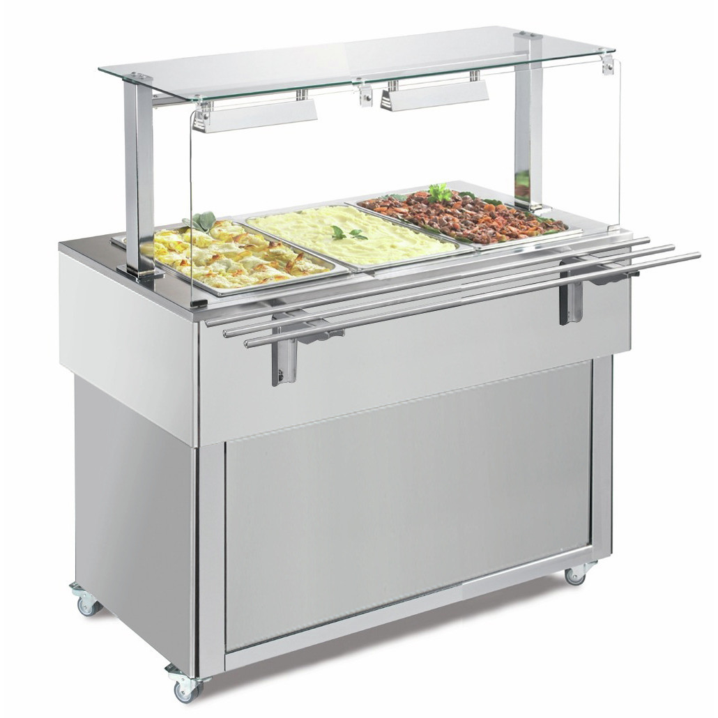 Ausgabe-Element Bain-Marie Wanne 1494 mm GN 4/1 Vollverkleidung RAL/Edelstahl